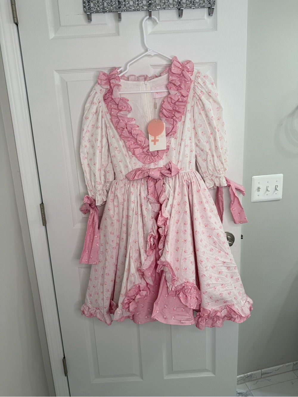 NWT Selkie THE MARIE DRESS SKCP1124P27-PARFAIT POET size small ruffle gown - Picture 2 of 14